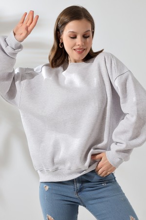 21616 KADIN 3 İP PENYE KOMPAKT ŞARDONLU OMUZLARI PARÇALI  BİSİKLET YAKA SALAŞ OVERSİZE SWEATSHIRT 21616 KADIN 3 İP PENYE KOMPAKT ŞARDONLU OMUZLARI PARÇALI  BİSİKLET YAKA SALAŞ OVERSİZE SWEATSHIRT