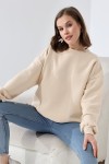 21616 KADIN 3 İP PENYE COMPACK ŞARDONLU OMUZLARI PARÇALI  BİSİKLET YAKA SALAŞ OVERSİZE SWETSHIRT 21616 KADIN 3 İP PENYE COMPACK ŞARDONLU OMUZLARI PARÇALI  BİSİKLET YAKA SALAŞ OVERSİZE SWETSHIRT