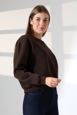 21614 KADIN 3 İP PENYE KOMPAKT ŞARDONLU GENİŞ VE KISA BİSİKLET YAKA SWEATSHIRT 21614 KADIN 3 İP PENYE KOMPAKT ŞARDONLU GENİŞ VE KISA BİSİKLET YAKA SWEATSHIRT