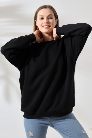 21620 KADIN 3 İP PENYE KOMPAKT ŞARDONLU  BİSİKLET YAKA SALAŞ OVERSİZE UZUN SWEATSHIRT 21620 KADIN 3 İP PENYE KOMPAKT ŞARDONLU  BİSİKLET YAKA SALAŞ OVERSİZE UZUN SWEATSHIRT