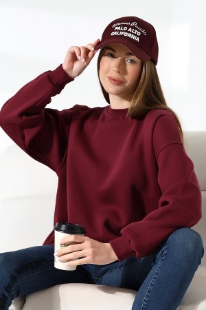 21620 KADIN 3 İP PENYE KOMPAKT ŞARDONLU  BİSİKLET YAKA SALAŞ OVERSİZE UZUN SWEATSHIRT 21620 KADIN 3 İP PENYE KOMPAKT ŞARDONLU  BİSİKLET YAKA SALAŞ OVERSİZE UZUN SWEATSHIRT