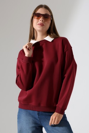 21985 KADIN 3 İP BİSİKLETVE GÖMLEK YAKALI SALAŞ GENİŞ SWEATSHIRT 21985 KADIN 3 İP BİSİKLETVE GÖMLEK YAKALI SALAŞ GENİŞ SWEATSHIRT