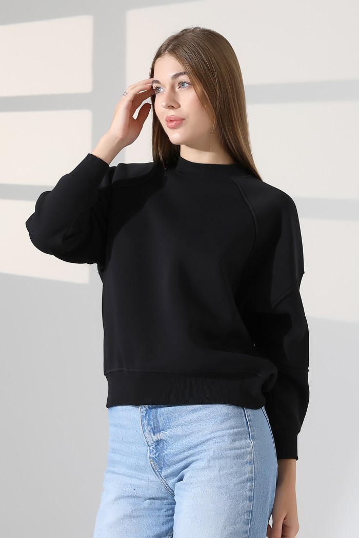 21970 KADIN 3 İP PENYE KOMPAKT ŞARDONLU REGLAN KOL KOLLARI KAŞGORE PARÇALI DİK BİSİKLET YAKA SWEATSHIRT 21970 KADIN 3 İP PENYE KOMPAKT ŞARDONLU REGLAN KOL KOLLARI KAŞGORE PARÇALI DİK BİSİKLET YAKA SWEATSHIRT