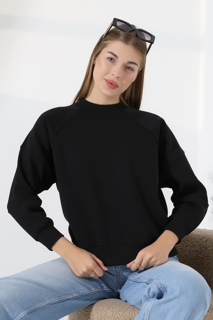21970 KADIN 3 İP PENYE KOMPAKT ŞARDONLU REGLAN KOL KOLLARI KAŞGORE PARÇALI DİK BİSİKLET YAKA SWEATSHIRT 21970 KADIN 3 İP PENYE KOMPAKT ŞARDONLU REGLAN KOL KOLLARI KAŞGORE PARÇALI DİK BİSİKLET YAKA SWEATSHIRT