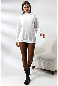 19556 KADIN  2 İP YARIM BALIKÇI TUNİK SWETSHIRT 