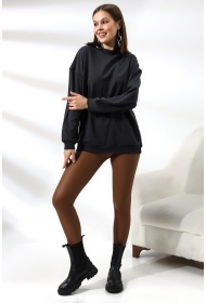 19556 KADIN  2 İP YARIM BALIKÇI TUNİK SWETSHIRT 