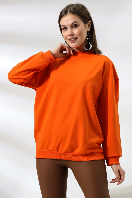 19556 BAYAN POLYVSK 2 İP YARIM BALIKÇI TUNİK SWETSHIRT 