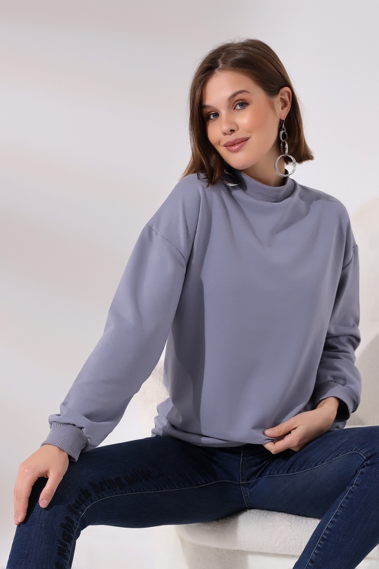 19556 BAYAN  2 İP YARIM BALIKÇI TUNİK SWETSHIRT 