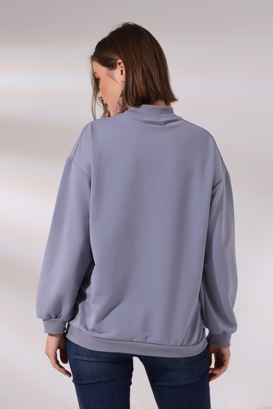 19556 BAYAN  2 İP YARIM BALIKÇI TUNİK SWETSHIRT 