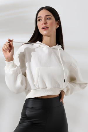 21653 KADIN 3 İP PENYE COMP. ŞARD. KAPŞONLU KANG CEPLİ GENİŞ SALAŞ KISA SWEATSHIRT 21653 KADIN 3 İP PENYE COMP. ŞARD. KAPŞONLU KANG CEPLİ GENİŞ SALAŞ KISA SWEATSHIRT