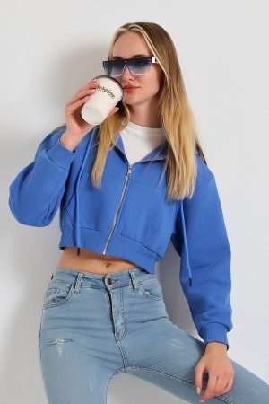 21652 KADIN 3 İP PENYE COMP. ŞARD. METAL FERMUARLI KAPŞONLU KANG CEPLİ GENİŞ SALAŞ KISA METAL FERM  SWEATSHIRT 21652 KADIN 3 İP PENYE COMP. ŞARD. METAL FERMUARLI KAPŞONLU KANG CEPLİ GENİŞ SALAŞ KISA METAL FERM  SWEATSHIRT
