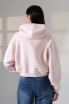 21968 KADIN 3 İP PENYE KOMPAKT ŞARDONLU SALAŞ ÖN ETEĞİ İÇE DOĞRU OVAL KAPŞONLU KANGURU CEPLİ SWEATSHIRT