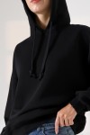21966  KADIN 3 İP PENYE KOMPAKT ŞARDONLU SALAŞ OVERSİZE KAPŞONLU SWEATSHIRT
