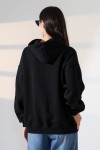 21966  KADIN 3 İP PENYE KOMPAKT ŞARDONLU SALAŞ OVERSİZE KAPŞONLU SWEATSHIRT