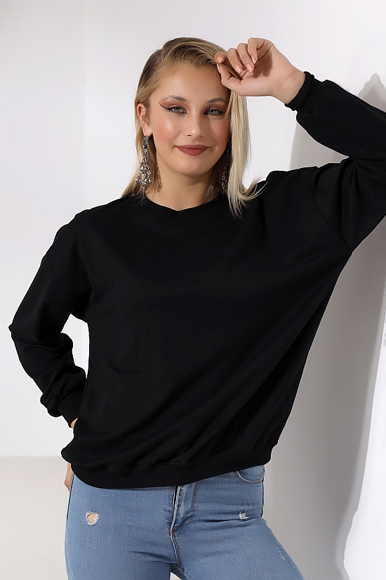 20814 BAYAN OVERSİZE 2İP SALAŞ GENİŞ SWETSHIRT