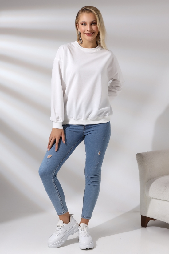 20814 BAYAN OVERSİZE 2İP SALAŞ GENİŞ SWETSHIRT
