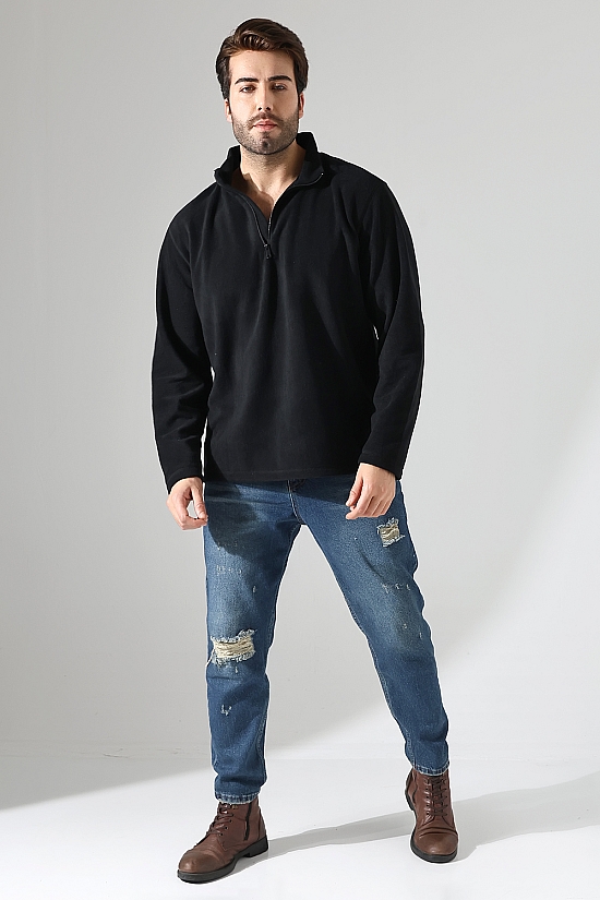 21855 ERKEK POLAR KUMAŞ KAMYONCU HAKİM YAKA SWETSHIRT 