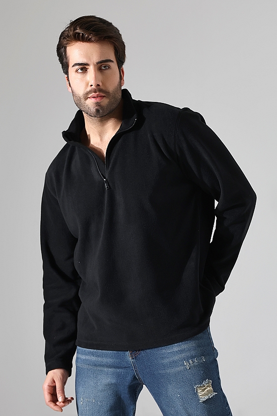 21855 ERKEK POLAR KUMAŞ KAMYONCU HAKİM YAKA SWETSHIRT 