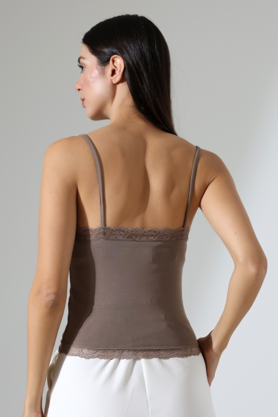 22052 KADIN ÖNÜ ARKASI VE ETEĞİ DANTELLİ FULL LYC RİB KOMPAKT BİYELİ ATLET 