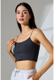 20544  KADIN LYC COMP. LASTİK İP ASKILI BÜSTİYER  KISA CROP TULUM ATLET 
