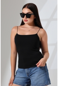 21563  KADIN LYC COMP. LASTİK İP ASKILI KISA CROP TULUM ATLET 