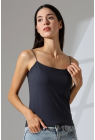 21563  KADIN LYC COMP. LASTİK İP ASKILI KISA CROP TULUM ATLET 