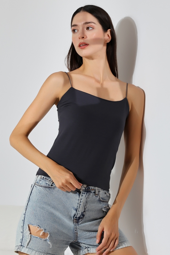 21563  BAYAN LYC COMP. LASTİK İP ASKILI KISA CROP TULUM ATLET 
