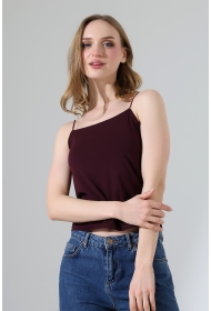 21563  KADIN LYC COMP. LASTİK İP ASKILI KISA CROP TULUM ATLET 