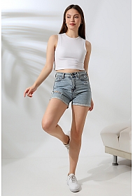 21755 KADIN LYC COMP. KOLSUZ GENİŞ CROP ATLET 