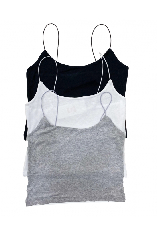 39282 - 3LÜ PAKET BAYAN LASTİK İP ASKILIKISA TULUM ATLET 