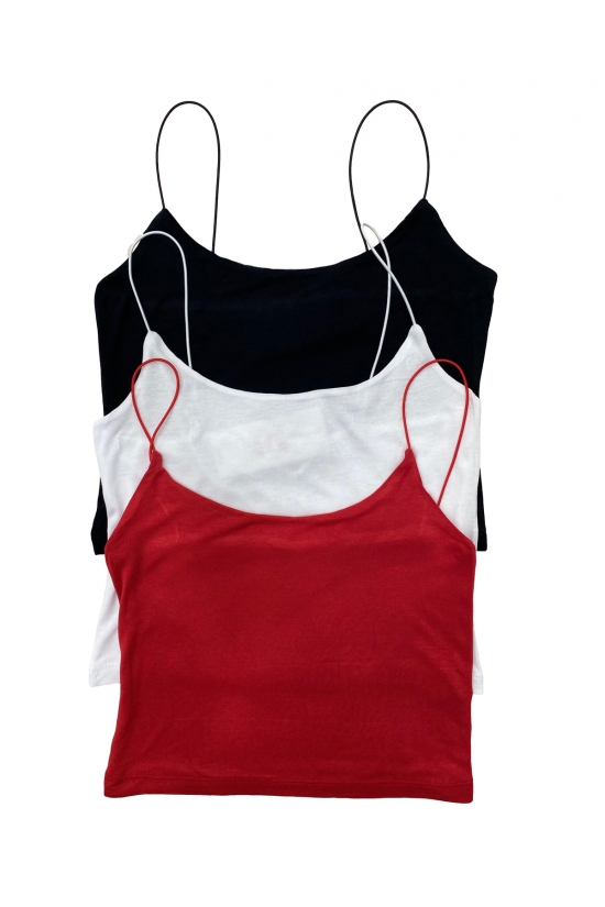 39282 - 3LÜ PAKET BAYAN LASTİK İP ASKILIKISA TULUM ATLET 