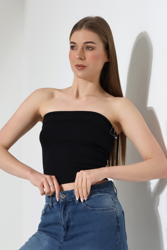 21922 KADIN MADONNA YAKA FULL LYC VSK RİBANA STRAPLEZ ATLET 