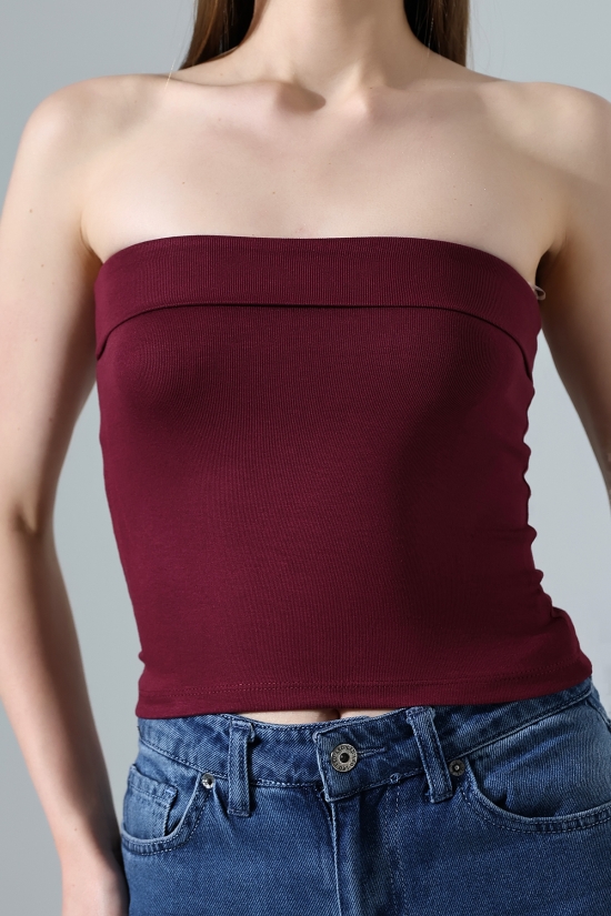 21922 KADIN MADONNA YAKA FULL LYC VSK RİBANA STRAPLEZ ATLET 