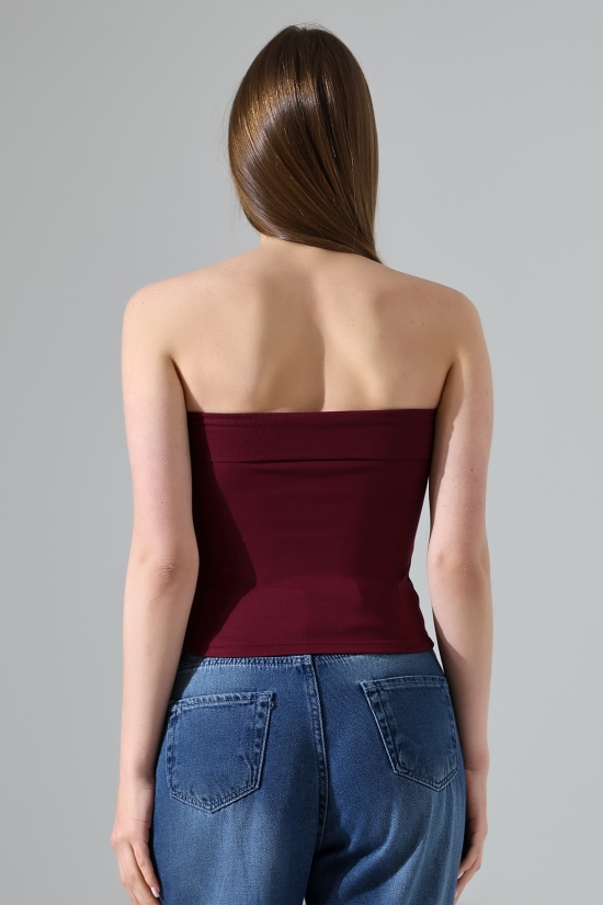 21922 KADIN MADONNA YAKA FULL LYC VSK RİBANA STRAPLEZ ATLET 