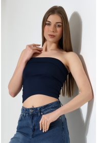 21922 KADIN MADONNA YAKA FULL LYC VSK RİBANA STRAPLEZ ATLET 