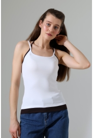 22074 KADIN FULL LYC RİB ÇİFT GARNİ BİYELİ ÇİFT İP ASKILI ETEĞİ GARNİ PARÇALI ATLET 