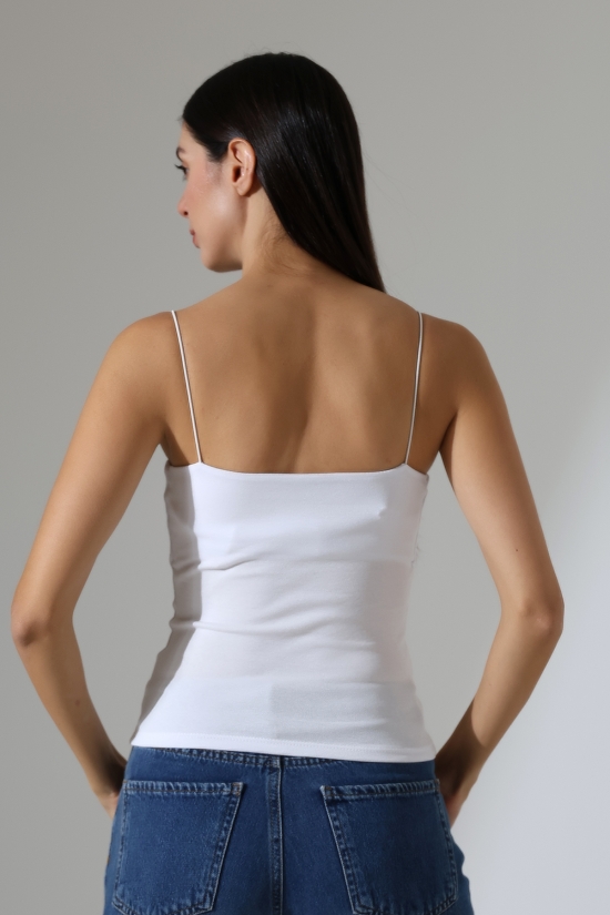 22093 KADIN FULL LYC RİB ÖNÜ PARÇALI TULUM V YAKA LASTİK İPASKILI ATLET