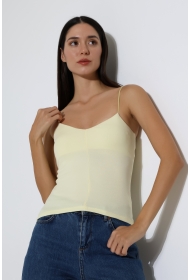 22093 KADIN FULL LYC RİB ÖNÜ PARÇALI TULUM V YAKA LASTİK İPASKILI ATLET