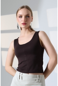 22072 KADIN DOUBLEFACE YUMUŞAK DOKU TULUM ÖNÜ PARÇALI ATLET