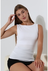 22050  KADIN KAYIK YAKA  ÖN BEDENİ ASİMETRİK VE YANDAN 2 PENSLİ FULL LYC RİBANA TULUM OFİS ATLET 