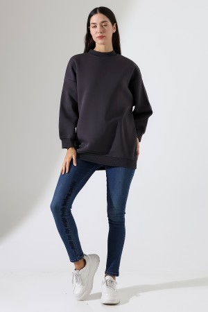 21910 KADIN 3 İP ŞARDONLU PENYE COMP YARIM BALIKCI SALAŞ OVERSİZE TUNİK SWEATSHIRT 21910 KADIN 3 İP ŞARDONLU PENYE COMP YARIM BALIKCI SALAŞ OVERSİZE TUNİK SWEATSHIRT