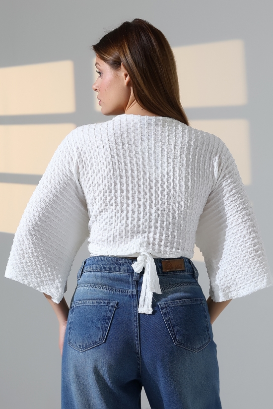 22114 KADIN JAKARLI VİYANA GENİŞ FAKİR KOL ÖNÜ BAĞLAMALI BOLERO HIRKA 