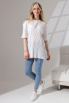 21493 BAYAN 7X4 KAŞGORSE  OVERSİZE  YANLARI YIRTMAÇLI BİSİKLET TUNİK TSHIRT