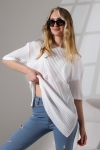 21493 BAYAN 7X4 KAŞGORSE  OVERSİZE  YANLARI YIRTMAÇLI BİSİKLET TUNİK TSHIRT