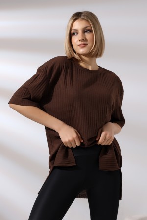 21493 KADIN 7X4 KAŞGORSE  OVERSİZE  YANLARI YIRTMAÇLI BİSİKLET TUNİK TSHIRT 21493 KADIN 7X4 KAŞGORSE  OVERSİZE  YANLARI YIRTMAÇLI BİSİKLET TUNİK TSHIRT