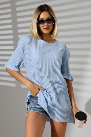 21493 KADIN 7X4 KAŞGORSE  OVERSİZE  YANLARI YIRTMAÇLI BİSİKLET TUNİK TSHIRT 21493 KADIN 7X4 KAŞGORSE  OVERSİZE  YANLARI YIRTMAÇLI BİSİKLET TUNİK TSHIRT