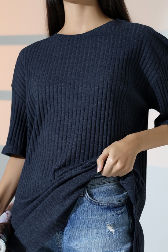 21493 KADIN 7X4 KAŞGORSE  OVERSİZE  YANLARI YIRTMAÇLI BİSİKLET TUNİK TSHIRT