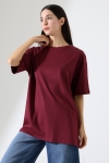 21752 KADIN OVERSİZE KOMPAKT PAMUKLU KISA KOL BİSİKLET TSHIRT