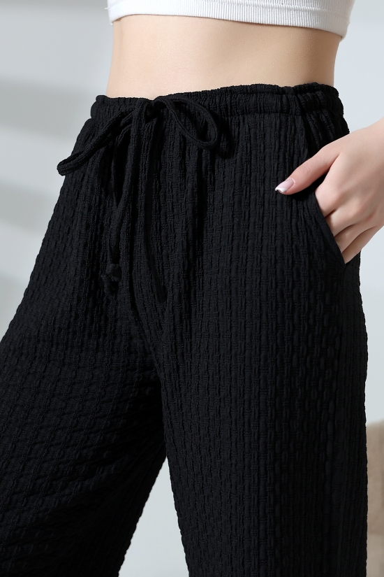 21959 KADIN JAKARLI KUMAŞ  CEPLİ İNCE BELLASTİKLİ PAÇASI AÇIK SALAŞ PANTOLON 