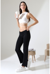 21943 KADIN FULL LYC RİB PAÇASI GENİŞ PANTOLON